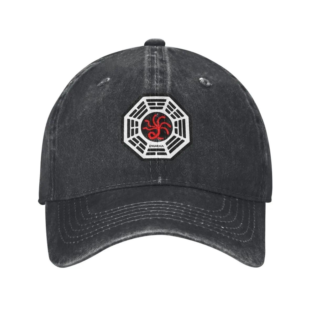 

Dharma Initiative Logo Lost TV Show Unisex Style Baseball Cap Distressed Washed Hats Cap Casual Outdoor Workouts Snapback Cap One Size