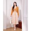 IEF Plus-Size Autumn Knitted Cardigan and Floral Dress Set
