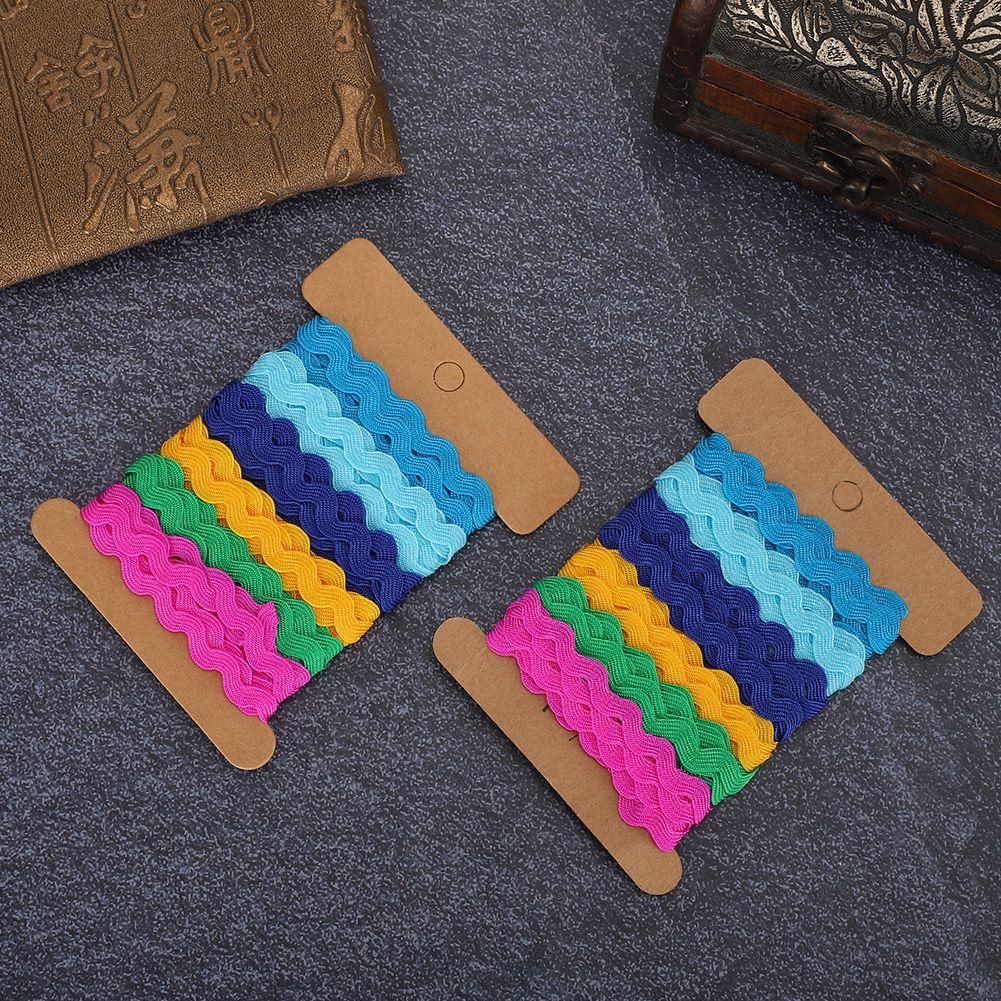 2 Stück Farbige Zickzack-Bänder DIY Handgefertigtes Material Stoff Haaraccessoires Nähdekoration 8mm(1 )