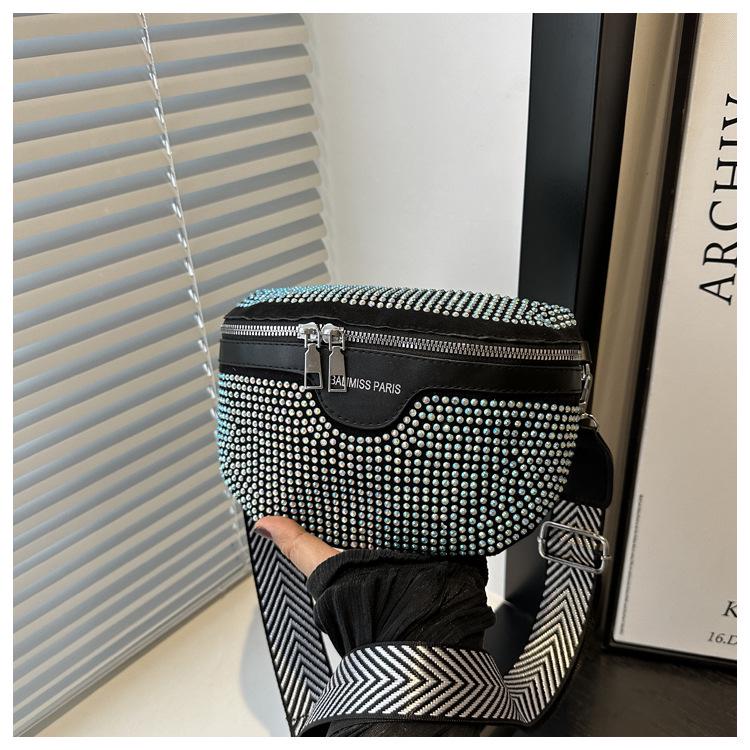 

Модная сумка-седло через плечо и кроссбоди со стразами для женщин 2024