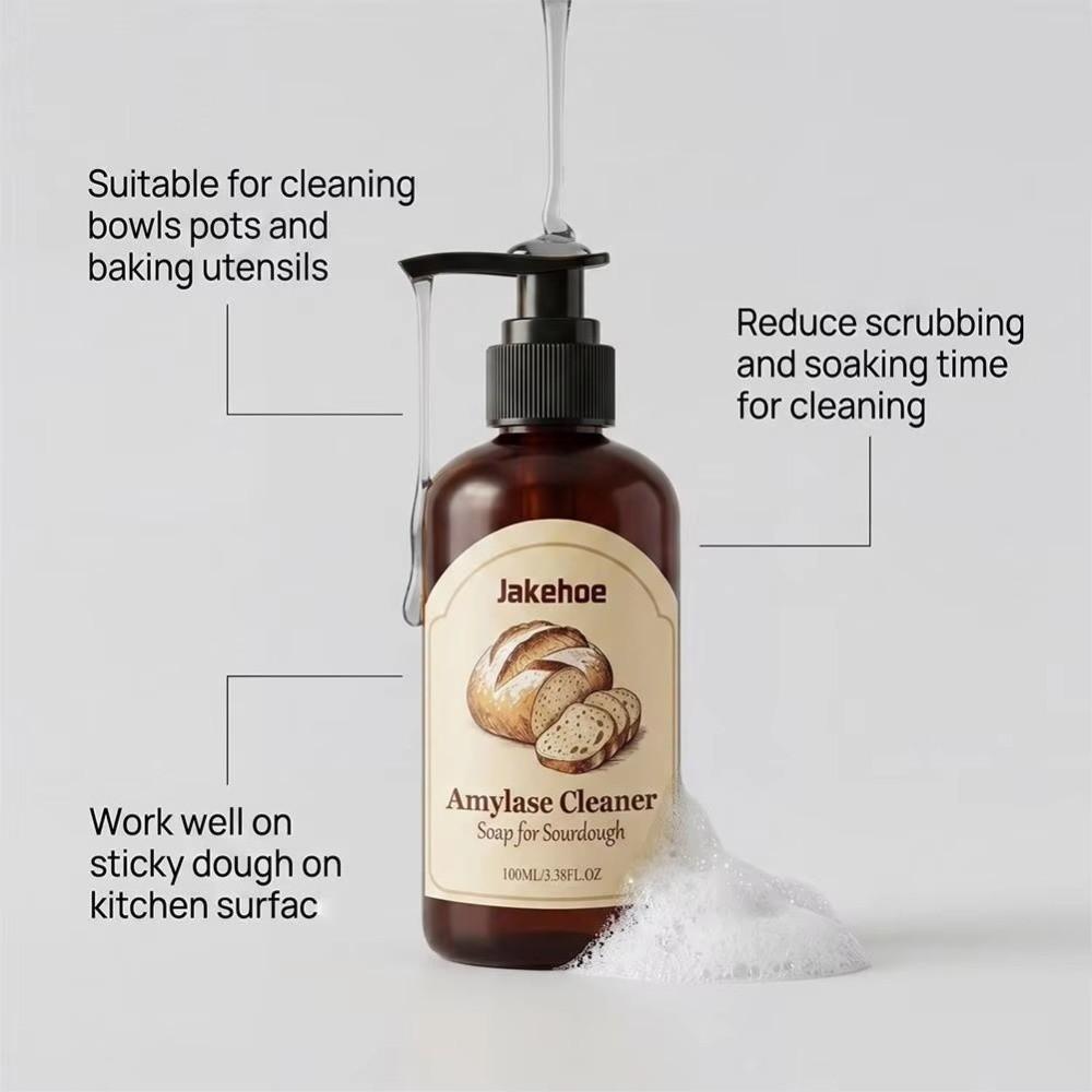 100ML Dishes Cleaning Agent Fast Acting Sourdough Enzyme Soap Dough Dissolving Agent for Kitchen