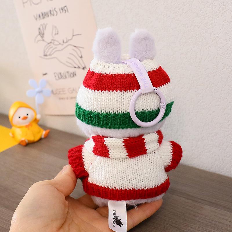 Labubu Christmas Keychain & Doll Outfit: Cloak, Sweater, and Hat Set