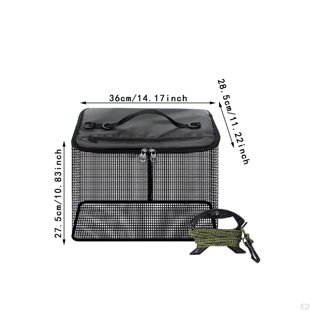 Fishing Basket with Anti Slip Paracord Multipurpose Portable for Caught Live Fish Carp