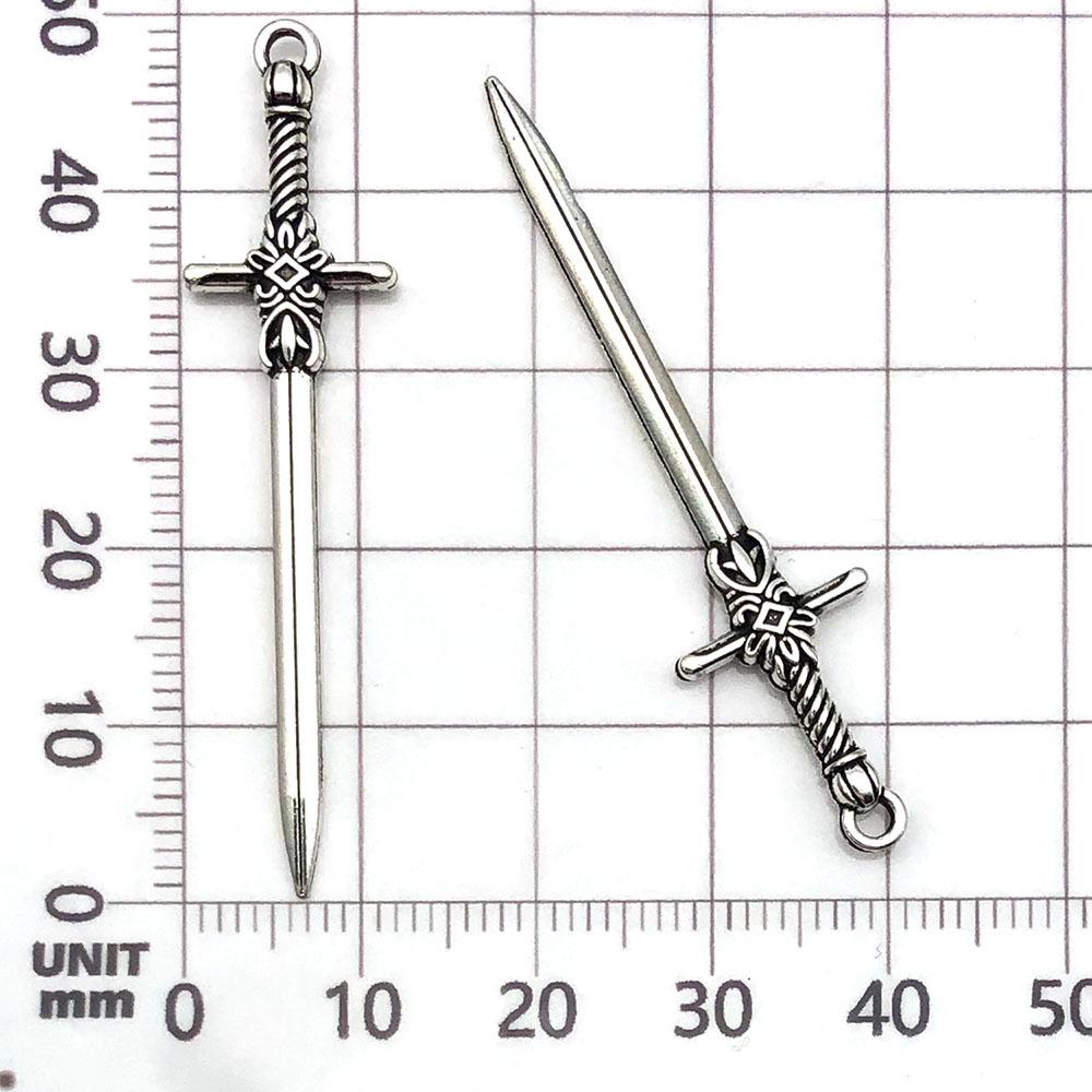 Трансграничные кулоны серии «Длинный серебряный меч» - 10 шт. Шармы для DIY-украшений
