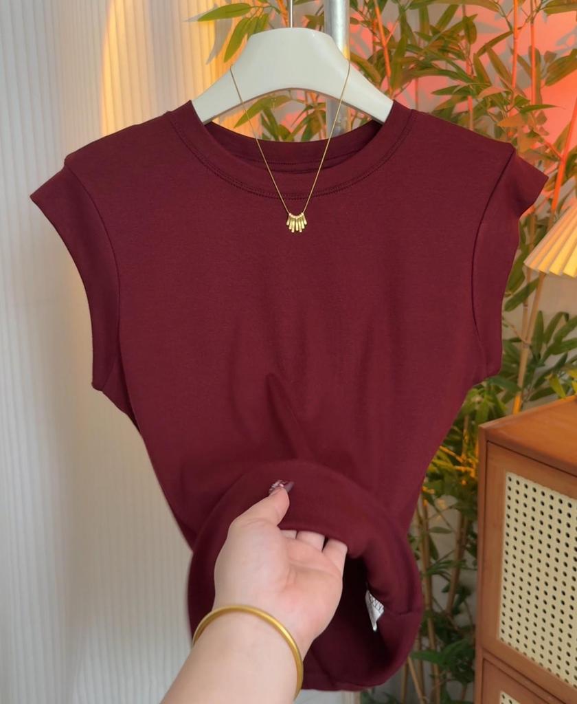 Women's 2025 Korean Style Round Neck Cap Sleeve Loose Slimming T-shirt