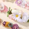 3Pcs Artificial Flower Headband for Baby Girls Sweet Wedding Hair Band Set Floral Toddler Elastic Nylon Headwear Accessories