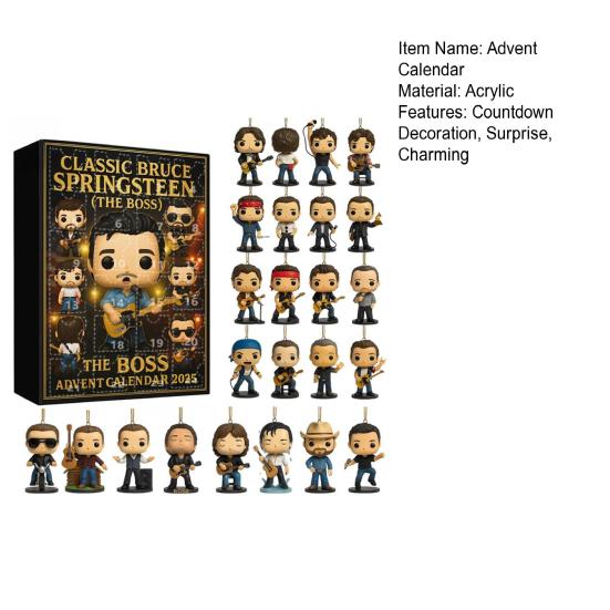 Christmas Advent Calendar 24 Days Countdown Calendar with 24 Acrylic Collectible Cartoon Figures Surprise Gifts for Kids Adults