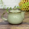 Kutani ware teapot with flower and bird design and net, AK4-0572