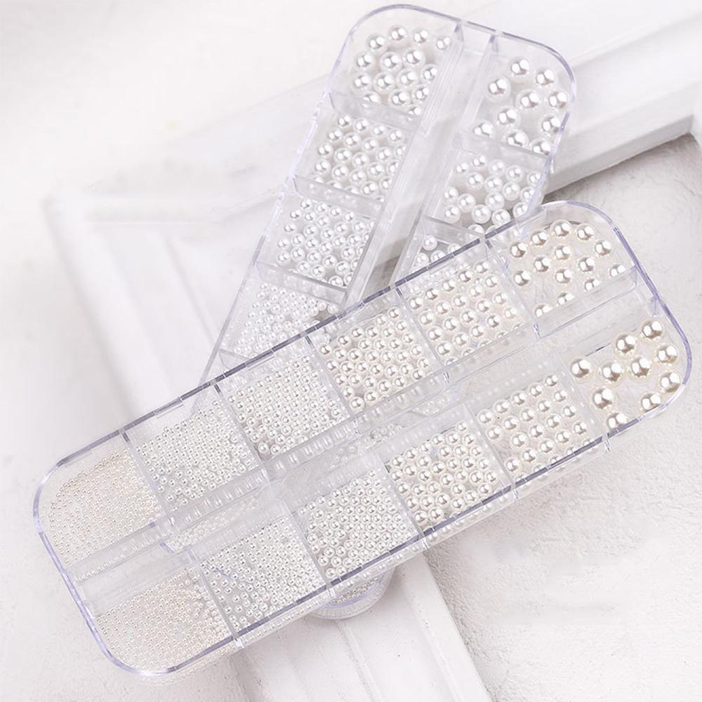 Size Micro Glass Caviar Beads AB Crystal Rhinestones Tiny Nail Pearls Nail Art Decorations Manicure