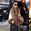 Women's Fashionable Knitted Fur Collar Cardigan Coat - Stylish High-End Autumn/Winter Outerwear Sweater Shawl