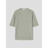 Boucle Two-Tone Round Short Sleeve Knit Light Green