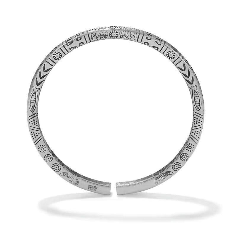 

Богемский Винтажный Браслет-Тотем Посеребренный Цельный Открытый Браслет Нишевый Дизайн Браслет Ветра серебряный