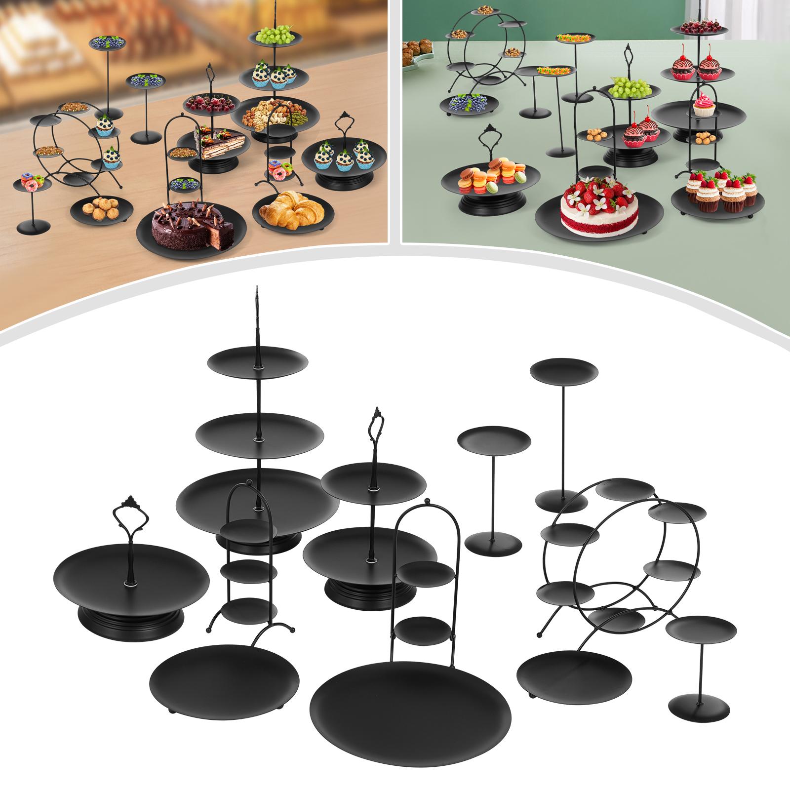 

12pcs Black/White Iron Cake Stands,Round Dessert Display Tabletop for Show Cakes and Desserts чёрный