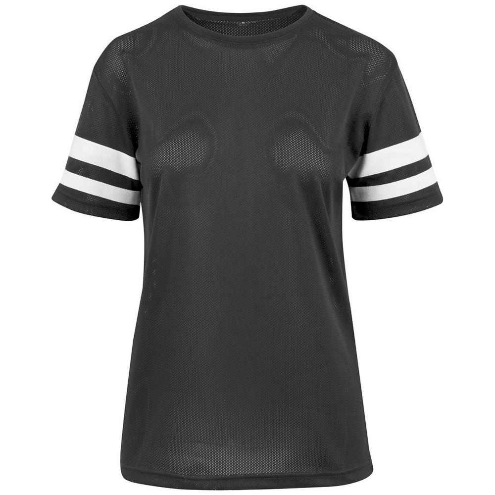 Build Your Brand Womens/Ladies Stripe Mesh T-Shirt
