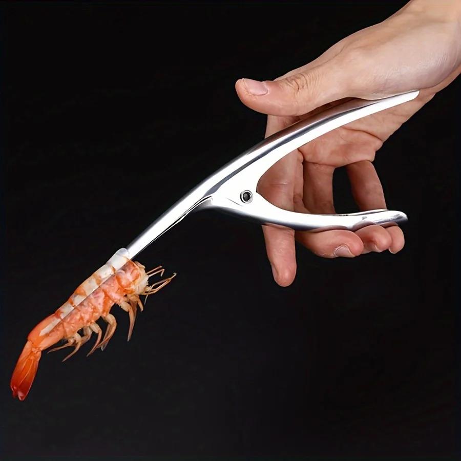 Ergonomic Stainless Steel Shrimp Deveiner Fishbone Design Kitchen Gadget for Easy Shell Removal Seafood Preparation Tool