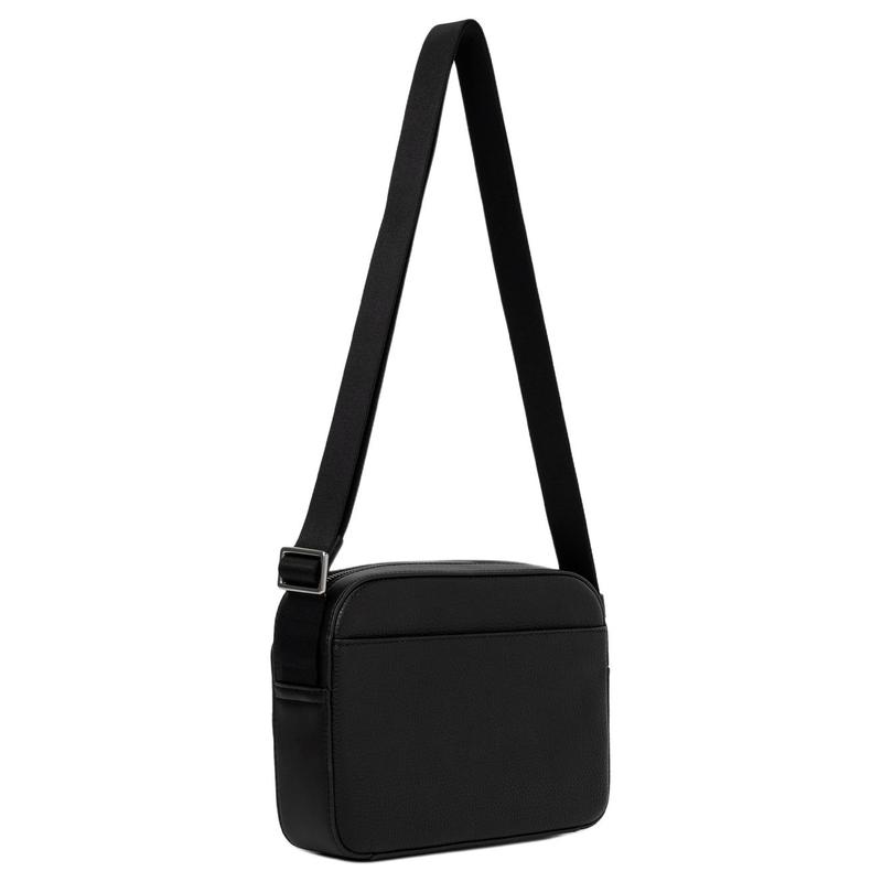Michael Kors COOPER Brand Logo Zipper Design Adjustable Shoulder Strap Cowhide Crossbody Bag Men's Black