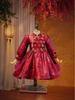 Girls' Velvet Long-Sleeve Warm Princess Dress for Chinese New Year