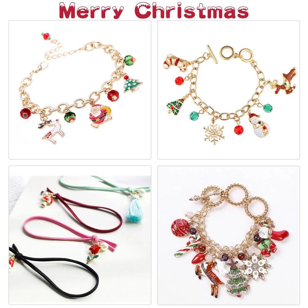 96 Stück Gemischte Weihnachtsanhänger Weihnachts-DIY-Schmuckanhänger für Schmuck Armband Halskette