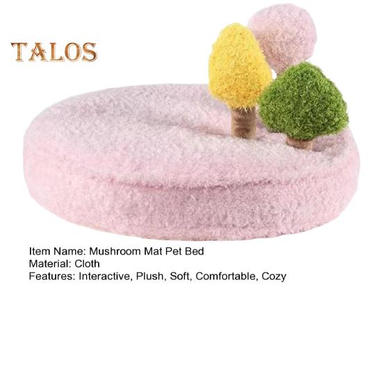 Mushroom Mat Pet Bed Dog Snuffle Mat with 3 Crinkle Mushrooms/Trees/Cactus for Treat Hiding Interactive Washable Soft Cushion Pet Toy for Small Cats
