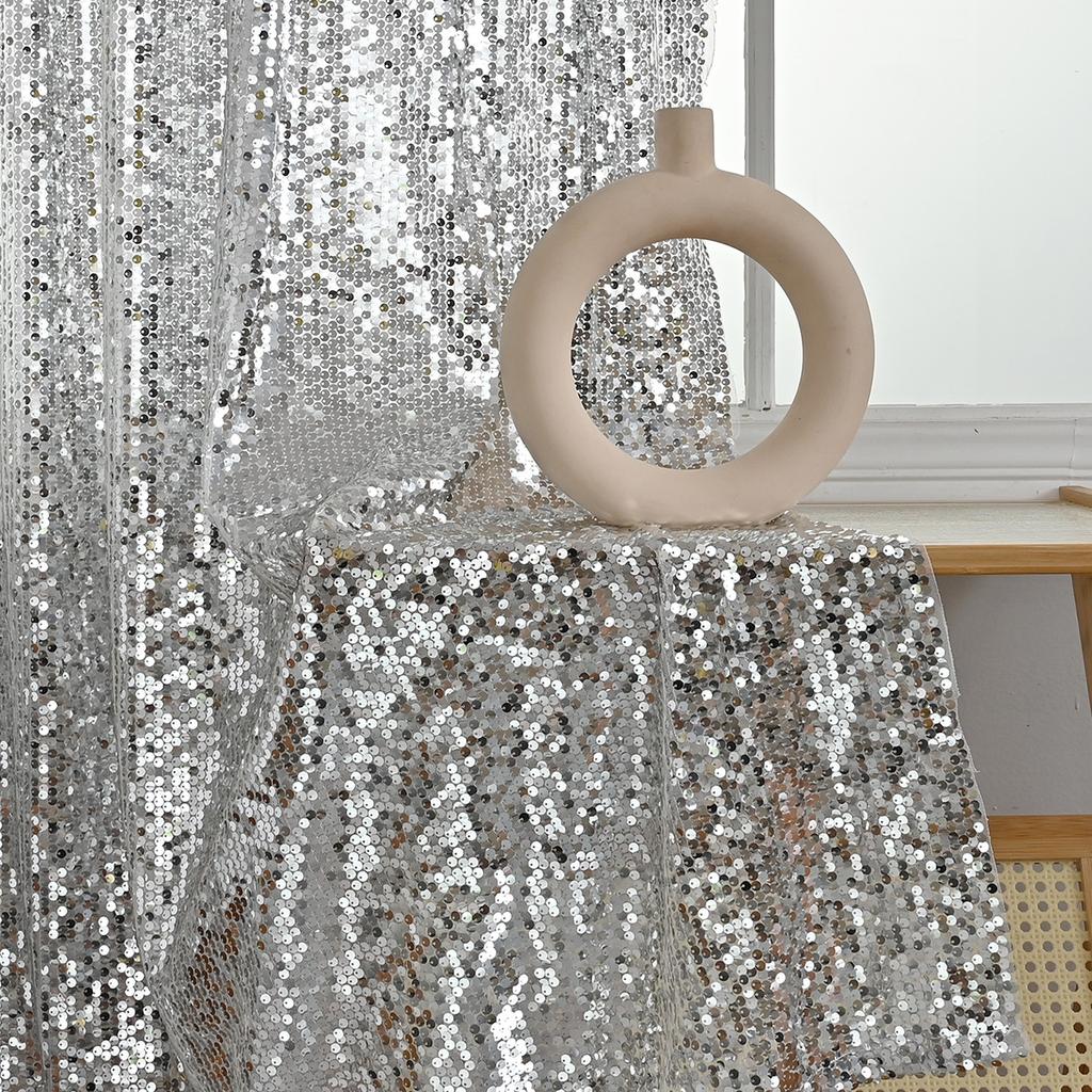 Broderade Paljett Genomskinliga Gardinstångsgardiner Dekorativa Gardiner