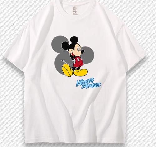 

MINISO Мультяшный Принт Микки Повседневные Свободные Футболки с Коротким Рукавом Женские Мужские Пара Универсальные Модные Футболки Самые Продаваемые Топы S