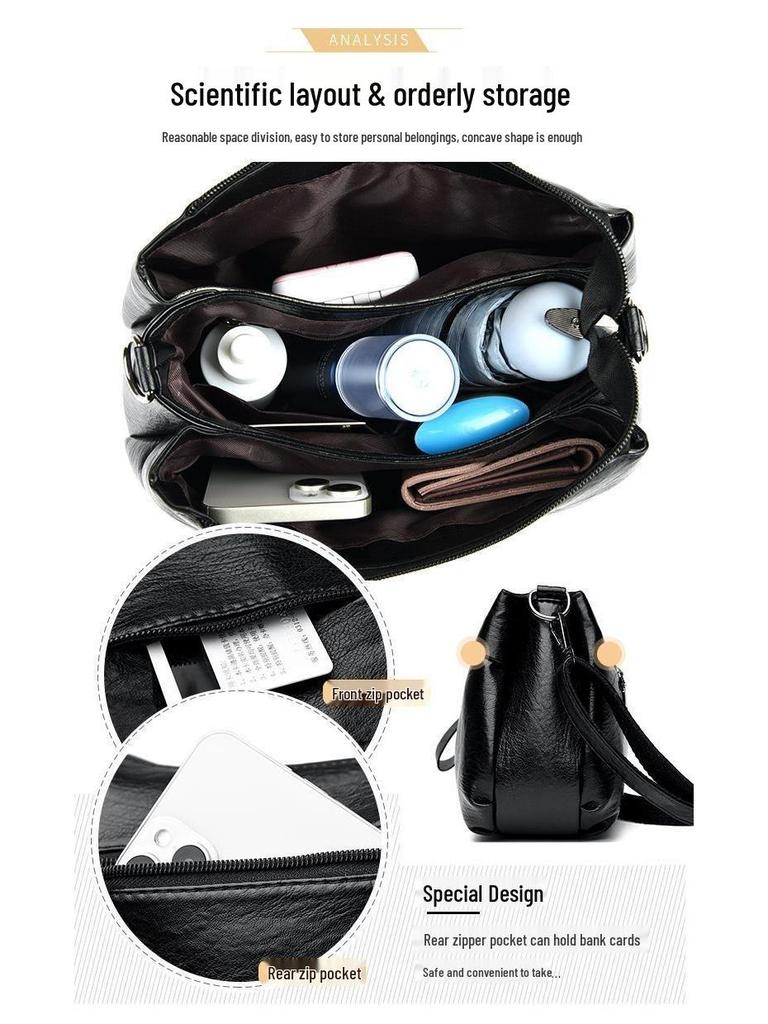 Elegancka Wszechstronna Skórzana Torba Crossbody dla Pań