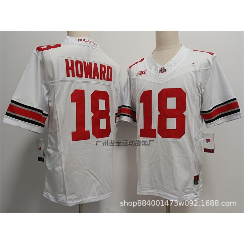 Mens Ohio State Buckeyes Rugby Jersey Training Shirt Cotton Blend Embroidered Football Uniform College Team Practice