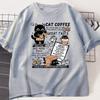 Funny Cat Make Coffe Print T Shirt for Unisex WOMEN Tshirt Summer Loose Cotton Short Sleeve Trendy Y2k Tops Unisexs Designer Clothes