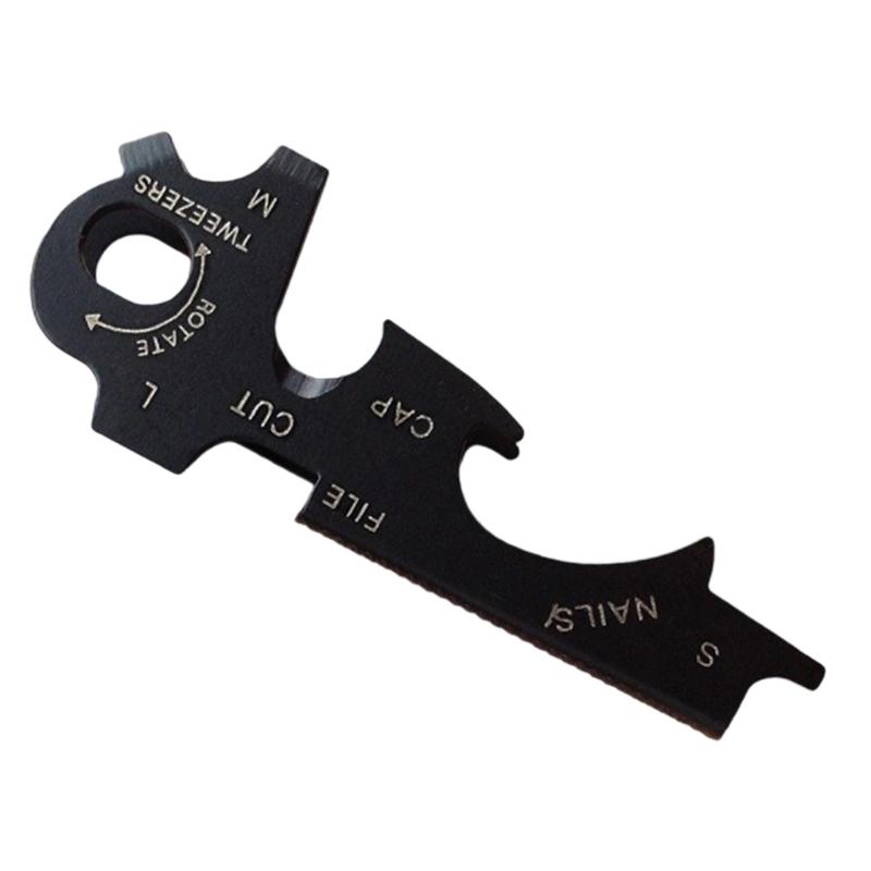 Многофункциональная линейка-ключи-открывалка Высокопрочная походная/туристическая принадлежность для активного отдыха на природе чёрный