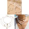Geometric Starfish Pendant Necklace For Women With Zinc Alloy Chain Summer Fashion