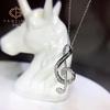 18K White Gold Musical Note Diamond Necklace – Versatile Luxury Clavicle Jewelry for Women