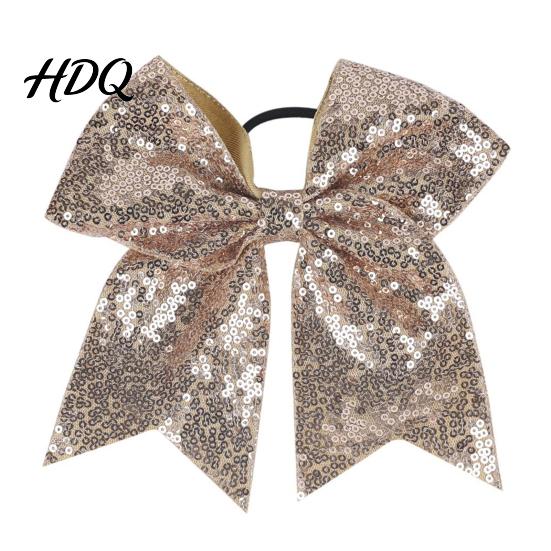 Haargummis für Gymnastik Pailletten Schleifen Elastisches Band Groß Cheerleading Festival Dekorationen Band Pferdeschwanzhalter Glitzer Scrunchies Damen Mädchen Teenager