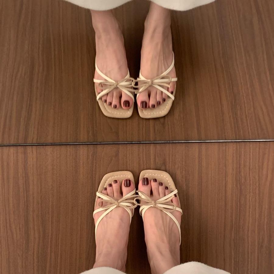 Sheepskin version~ French cross-strapped red Mary Jane shoes flat single shoes women's shallow mouth evening wind fairy ballet shoes