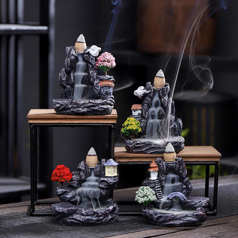 Creative Resin Backflow Incense Burner for Home or Office Decor