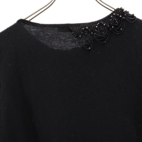 Valentino Made In Italy Cashmere Blend Long Sleeve Knit 44 Beaded Sweater Women Used