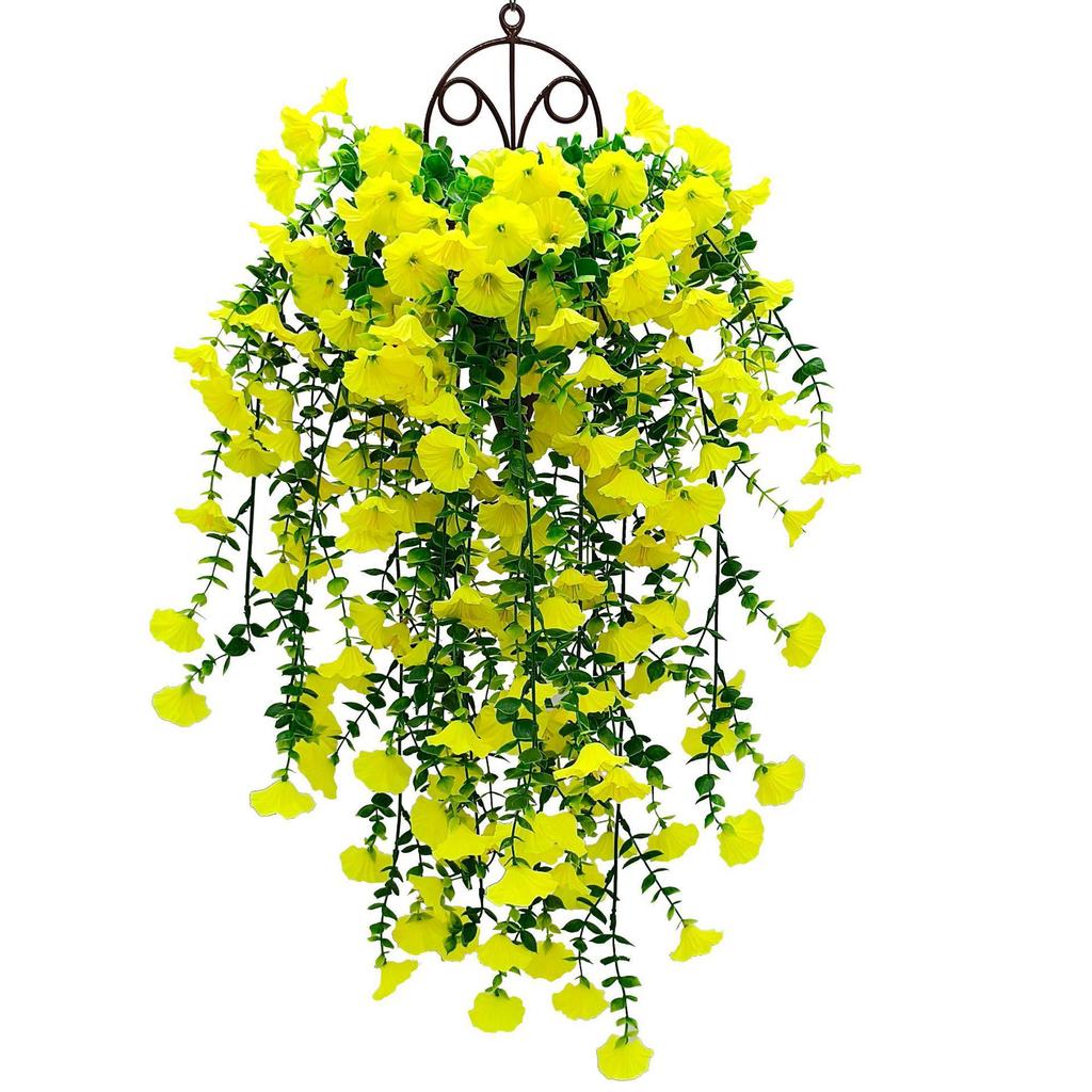 69-Mesh Eucalyptus Flower & Trumpet Hanging Basket for Outdoor Garden Decor