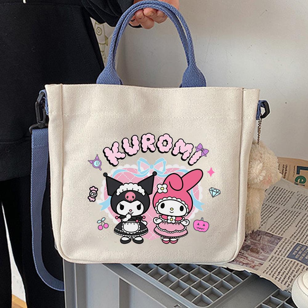 Japanese Cartoon Cute Hand-Held Canvas Bag Niche Design Shoulder Bag To Work Commuter Messenger Bag Woman