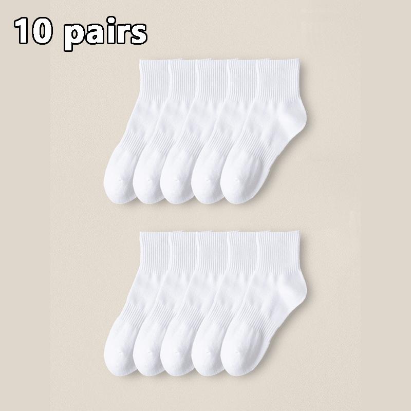 5/10 Paar Einfache Uni-Socken Komfort All Matching Mid-Tube Socken Lässige und Bequeme Socken für DAMEN Kurze Socken