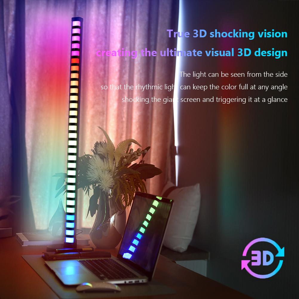 1.2M RGB Colorful Ambient Light Bluetooth-Compatible APP Control 45 LED Audio Spectrum Light Bedroom Game Room Living Room Decor