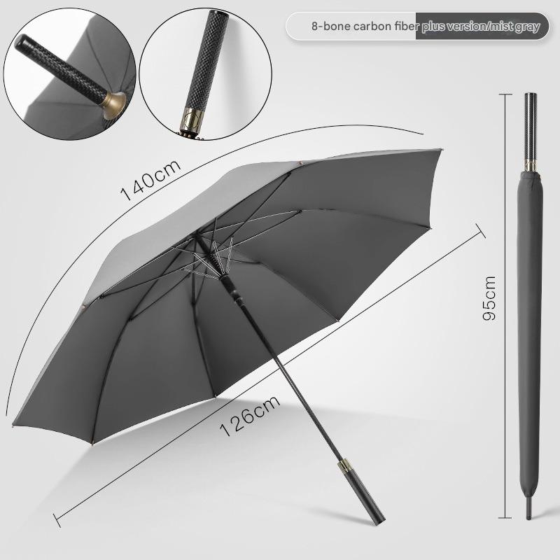 Carbon Fiber Golf Straight Handle Umbrella For Business People Sunscreen And Uv Protection Light Luxury Business Gift Umbrella