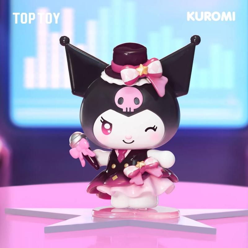 TOP TOY Sanrio Kuromi Sparkling Idol Series  Kawaii Toy Figure Cartoon Desktop Ornament Children's Model Birthday Gift