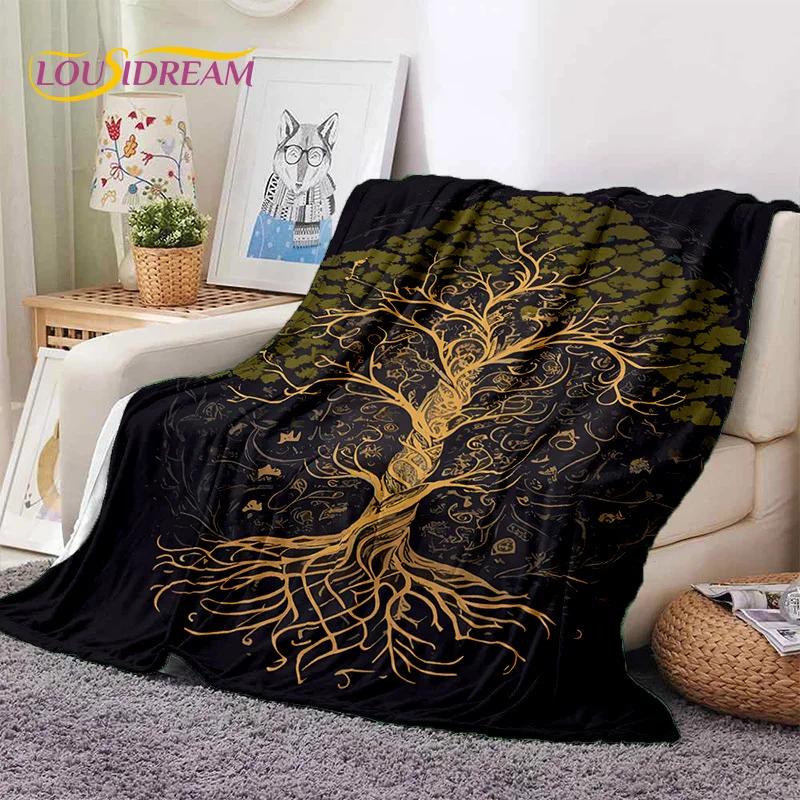 Tree of Life Nature Viking Yggdrasil Norse Soft Flannel Blankets,Throw Blanket Comfortable Blanket for Picnic Beds Home Bedroom