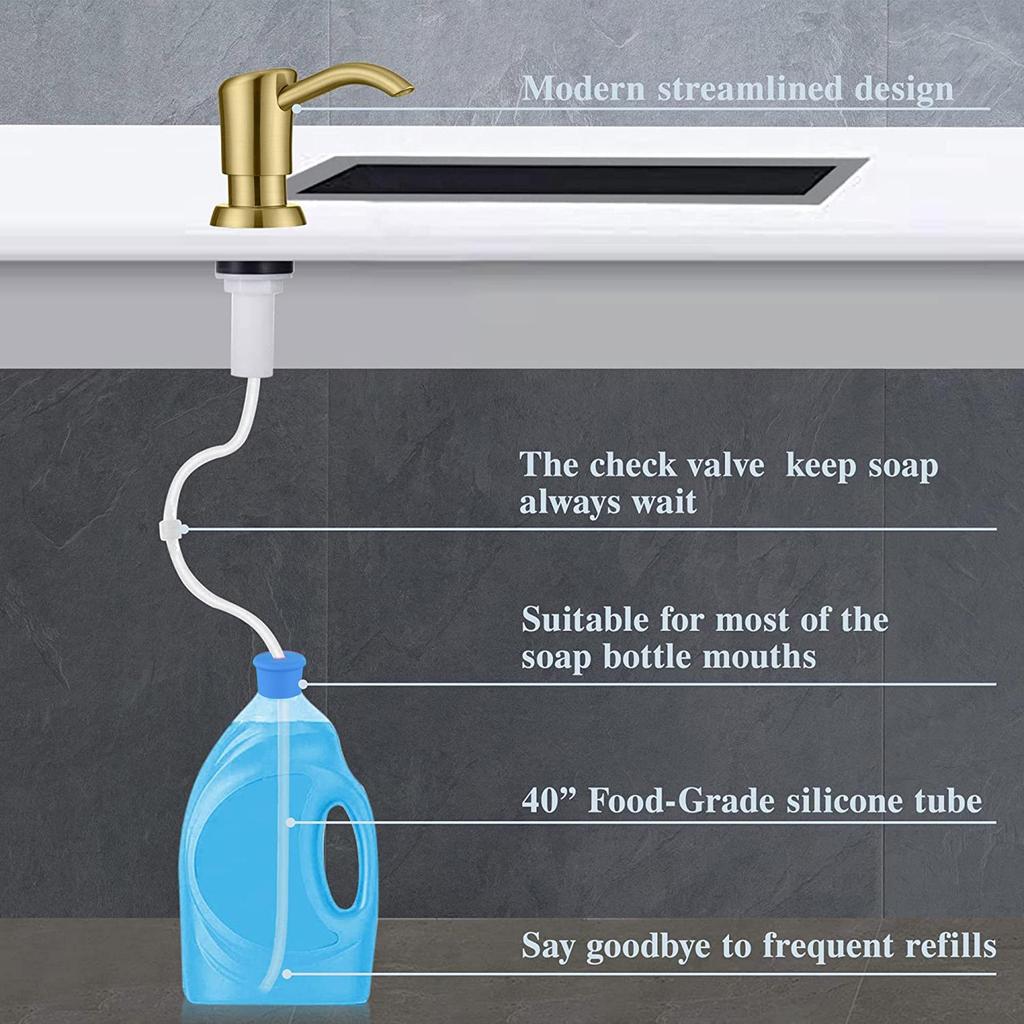 American-Style Sink Soap Dispenser with 1.2m Silicone Hose