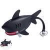 Leather Shark Key Bag Cute Shark Shape Car Key Bag Backpack Charm Shark Pouch with Keyring And Lanyard Zippered