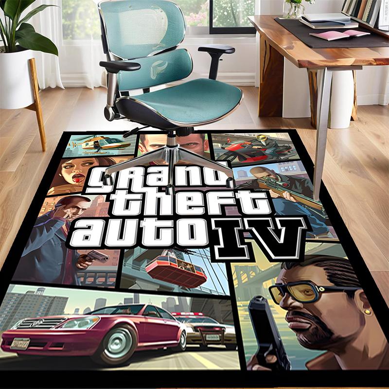 Полиэстеровый ковер GTA, Мягкий коврик для помещений под офисное кресло, в гостиную, к компьютерному столу - Декоративный дизайн ковра для домашнего офиса 80cmx120cm gray