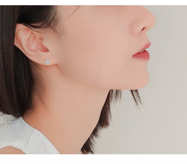 Qiaoen Natural Crystal Hetian Jade & 925 Silver Women's Earrings