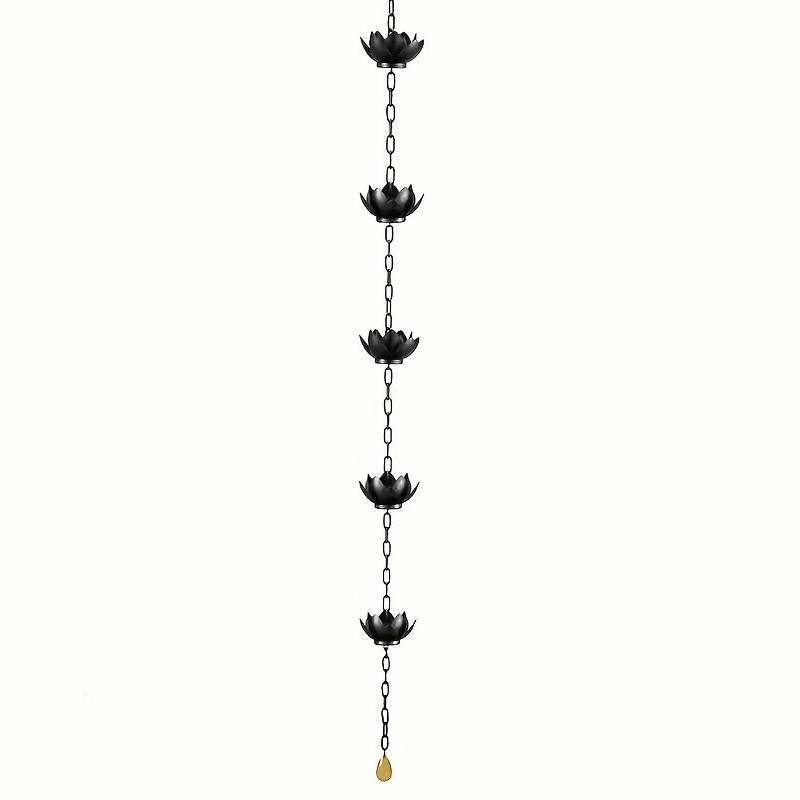 Metal Vintage Lotus Waterfall Rain Chain For Home Garden Outdoor Decor