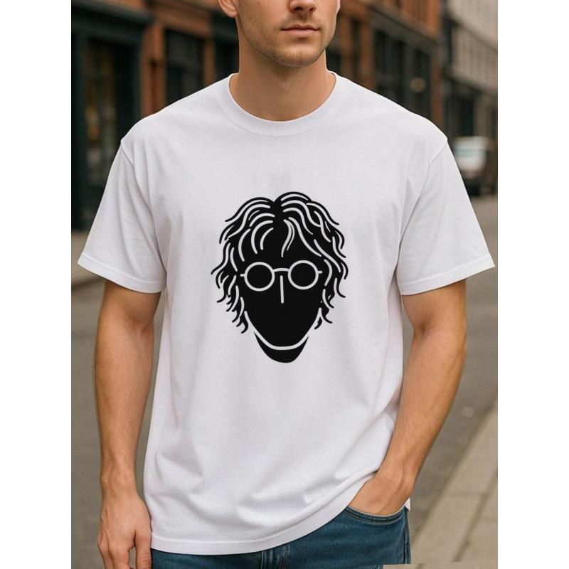 European Sizes Versatile Men'S T-shirt | Easy and Fashionable Music and Artistic Style Trendy Print Tee for All Seasons