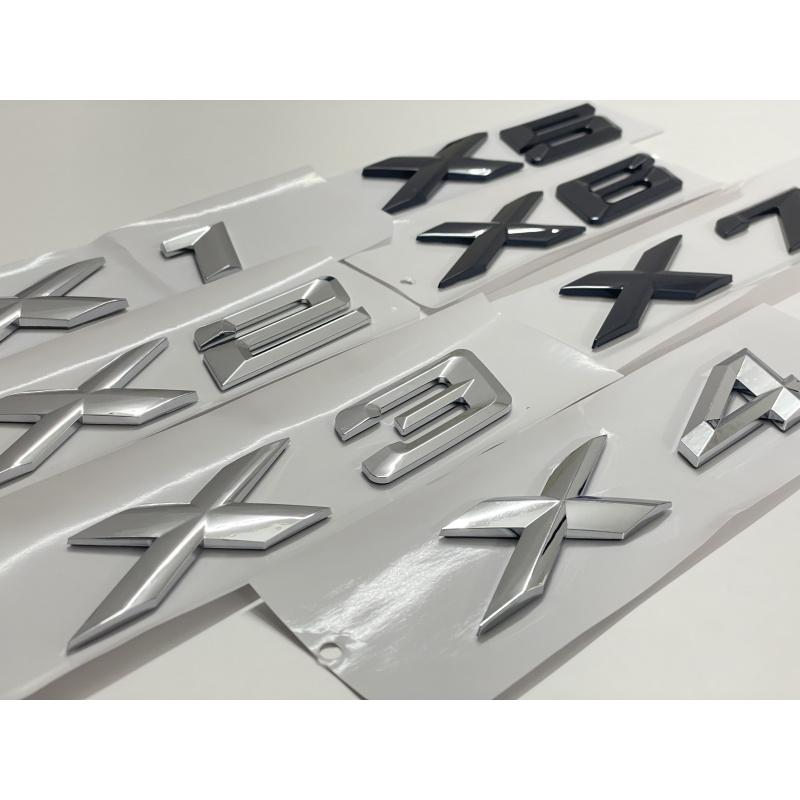 3D ABS Black Chrome Car Letters Rear Trunk Emblem Badge X1 X2 X3 X4 X5 X6 X7 Logo For BMW E70 E53 F15 G05 Decals Sticker Styling ia2