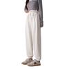 Winter new corduroy loose high waist drawstring leggings casual sports pants straight fleece sweatpants